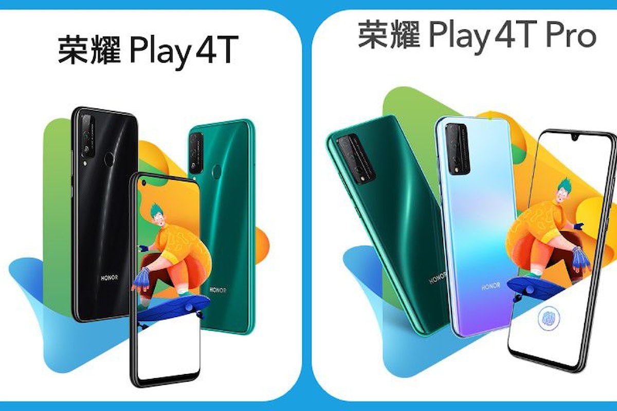 Play 4T e Play 4T Pro: ecco le caratteristiche ed il design dei due nuovi smartphone di Honor