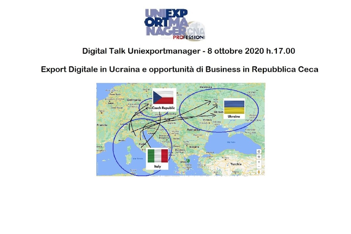 Uniexportmanager - webinar 8 ottobre sull'export Export Digitale in Ucraina e opportunità business in Repubblica Ceca