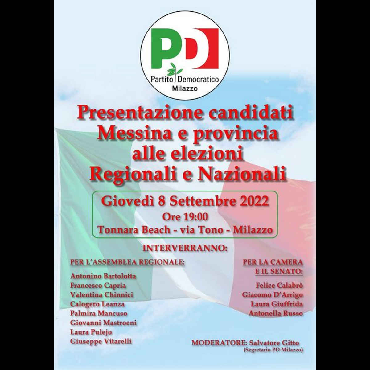 Milazzo (ME) - Il PD presenta i suoi candidati