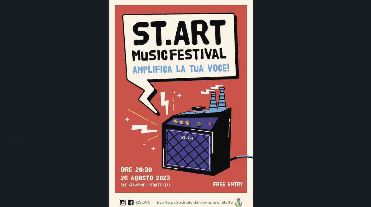 Il 26 agosto ’23 St.Art Music Festival a Statte (Taranto) per aiutare i bambini curati nei reparti di Onco-Ematologia Pediatrica del SS. Annunziata di Taranto