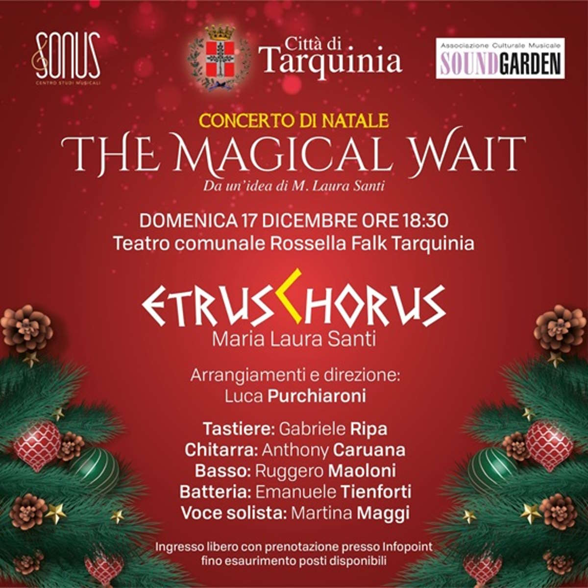 Concerto di Natale The Magical Wait al Rossella Falk di Tarquinia