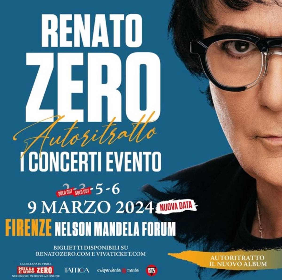 Renato Zero - Autoritratto - I Concerti Evento: tre sold out e una nuova data (la quinta) a Firenze, il 9 marzo