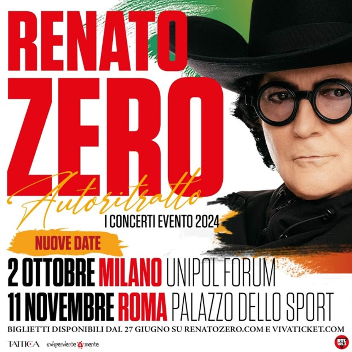 Renato Zero, Autoritratto - I Concerti Evento: terza data all’Unipol Forum, per il primo compleanno sul palco di Milano e raddoppio, a Roma, per il gran finale