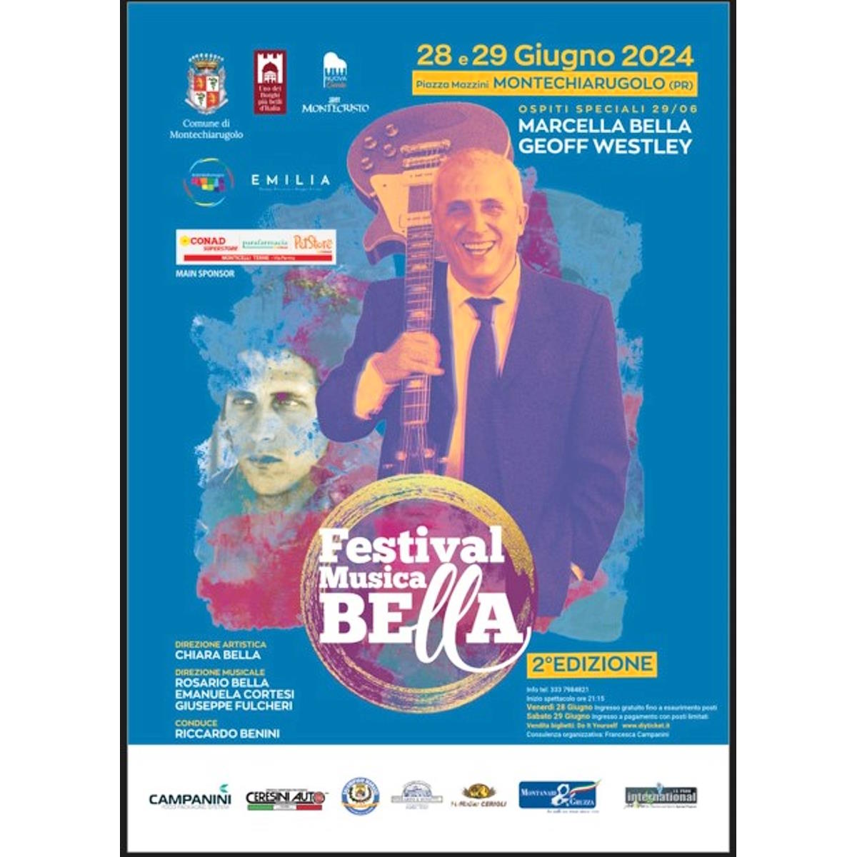 Grande attesa per la 2ª edizione del Festival Musica Bella che si terrà il 28 e il 29 giugno a Montechiarugolo (Parma). Ospiti speciali della serata finale Marcella Bella e Geoff Westley