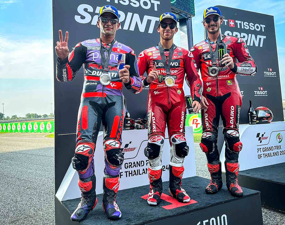 MotoGP, nella Sprint del GP di Thailandia 2024 vince Bastianini mentre Martin incrementa i vantaggio su Bagnaia nel mondiale piloti