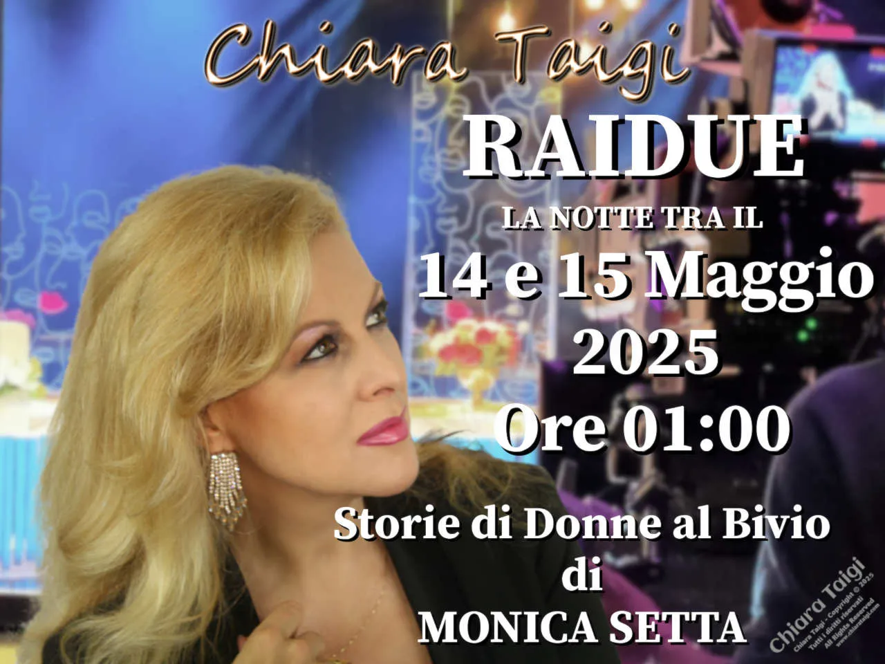 CHIARA TAIGI torna a Storie di Donne al Bivio di MONICA SETTA - Appuntamento nella notte tra il 14 e il 15 Maggio 2025 ore 1:00 su RAIDUE