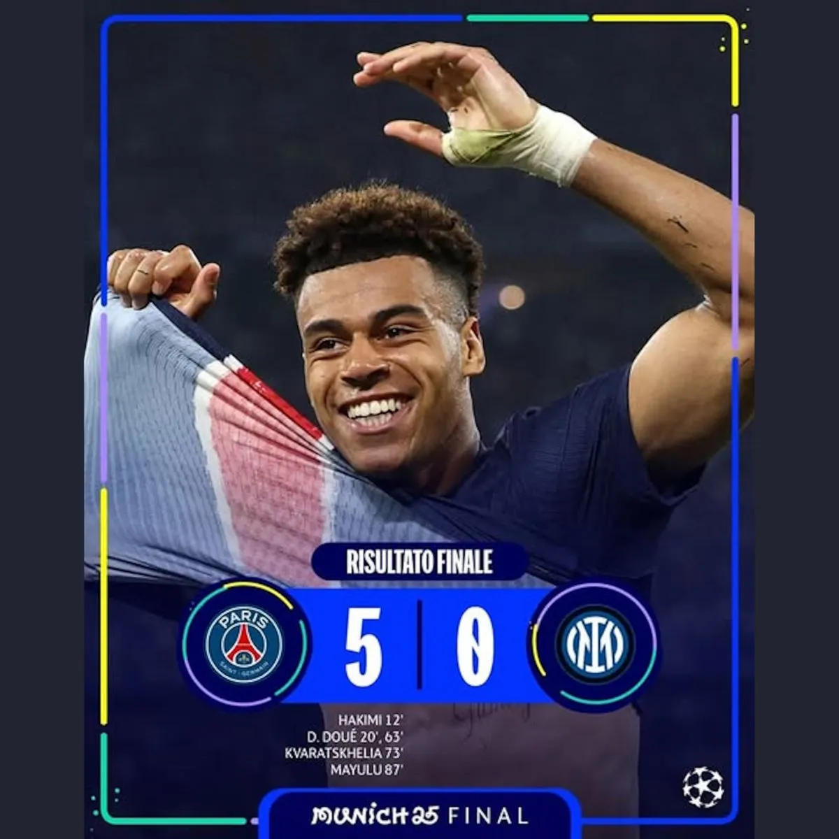 Champions League: Inter asfaltata! Lezione di calcio del PSG, 5-0 ed a segno anche Kvara
