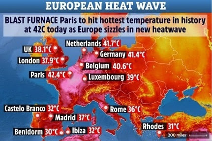 Europe faces the threat of an abnormal heat wave