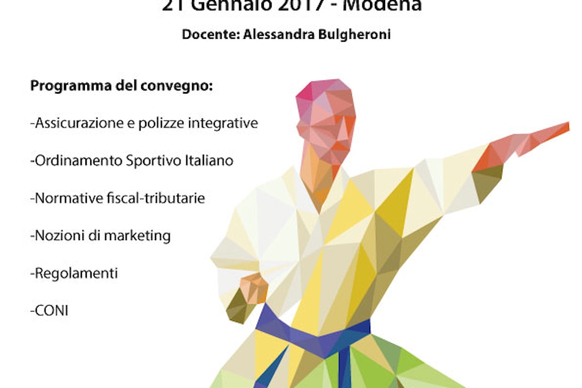 A Modena, convegno sulle normative fiscali in ambito sportivo il 21 gennaio 2017