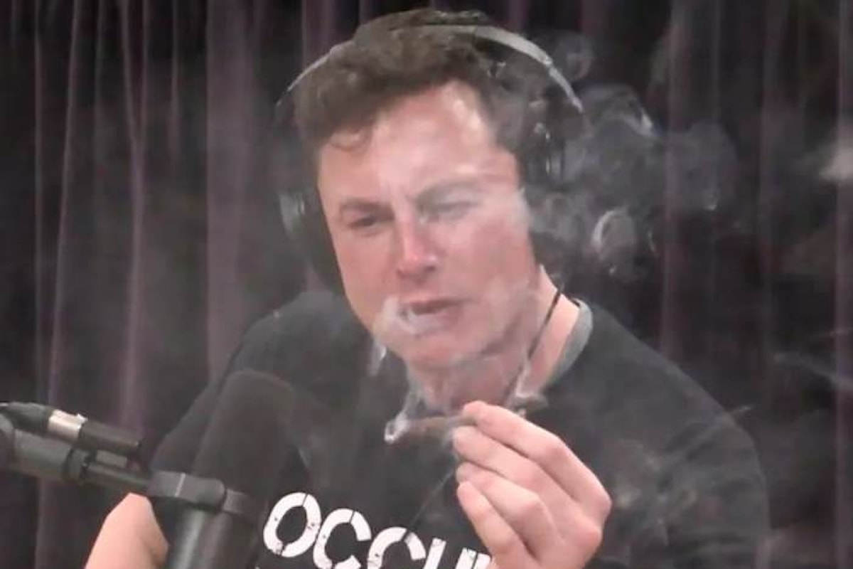Elon Musk fuma marijuana su YouTube e il titolo Tesla crolla in borsa
