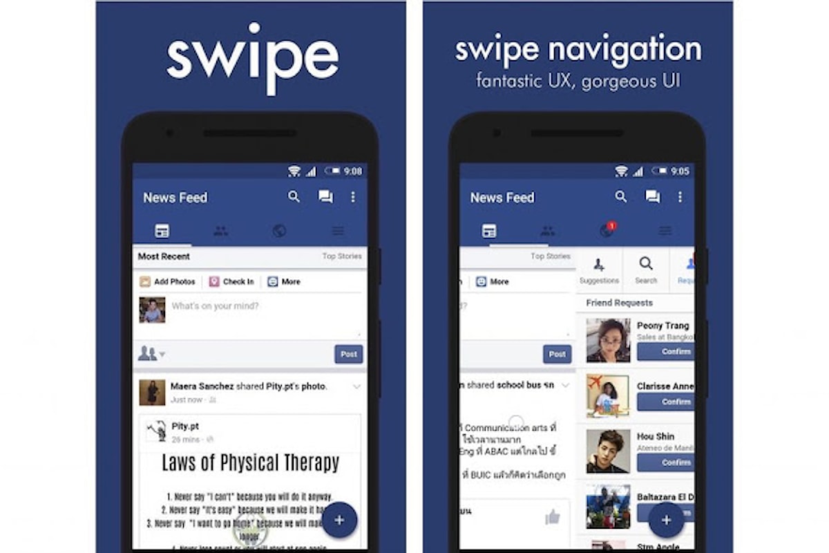 Swipe, l'app che rende Facebook ancora più LITE